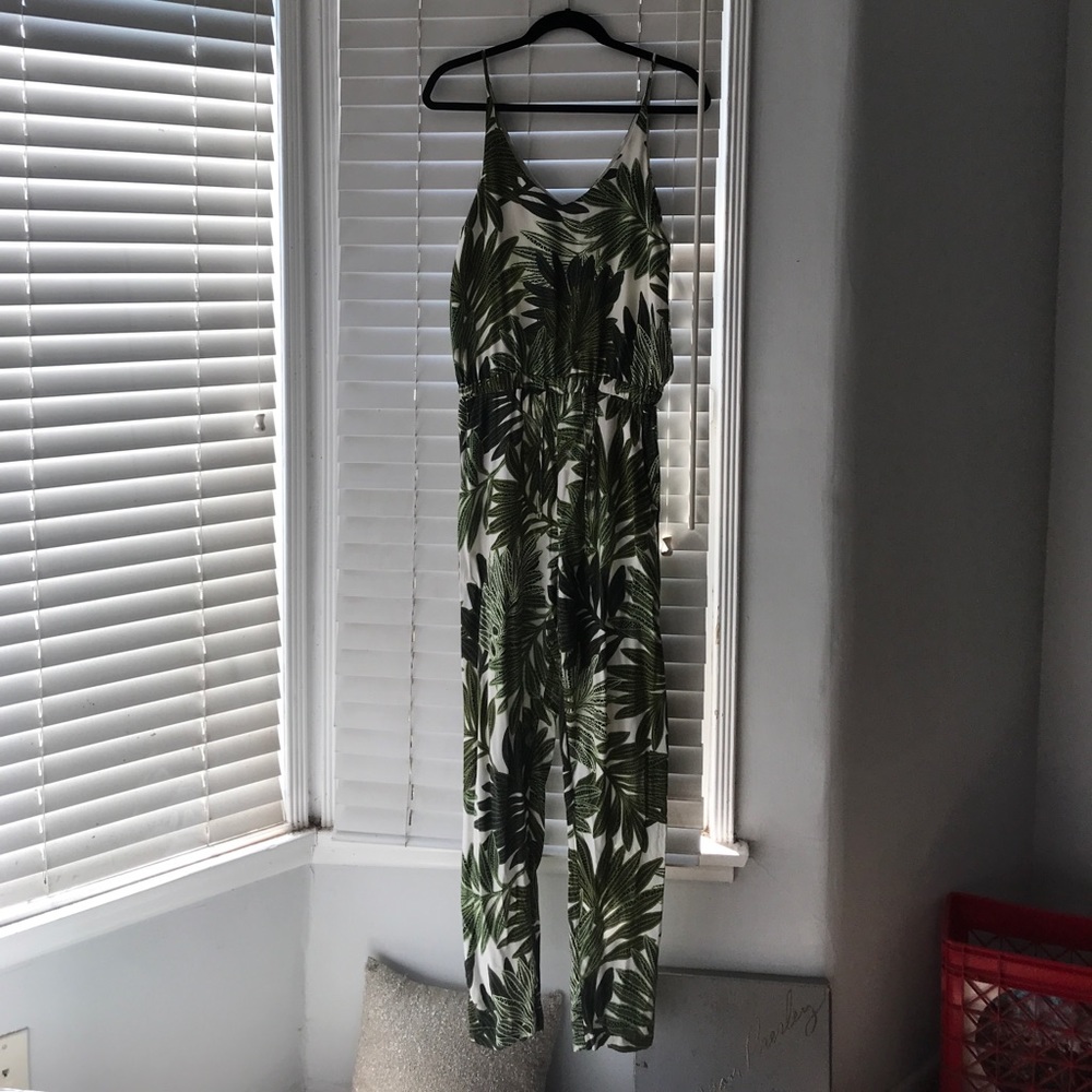 top shop tropical print jumpsuit